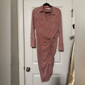 Young Fabulous & Broke Dusty Rose Long Sleeve Dress